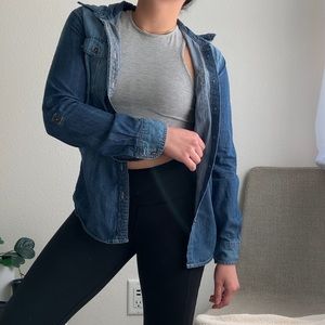 Full tilt denim collared button up shirt